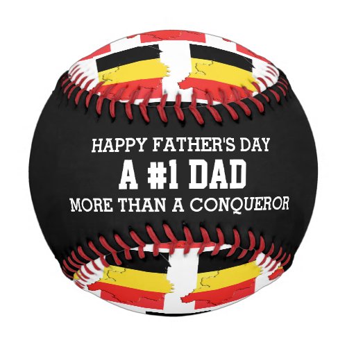 Fathers Day 1 NUMBER 1 DAD Belgium FLAG Baseball