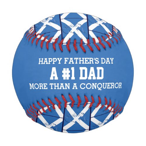 Fathers Day 1 NUMBER 1 DAD Scotland FLAG Baseball