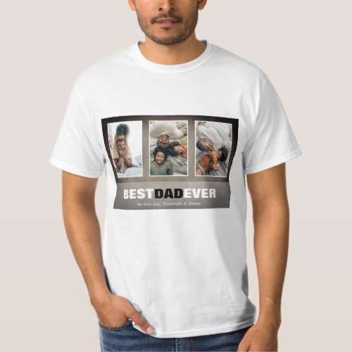 Fathers Day 3 Photo Collage Custom T_Shirt