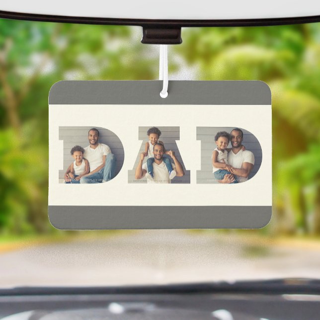 Father's Day 3-Photo "Dad" Cutout Typography Air Freshener (Creator Uploaded)