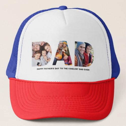 Fathers Day 3 Photo Personalized  Trucker Hat