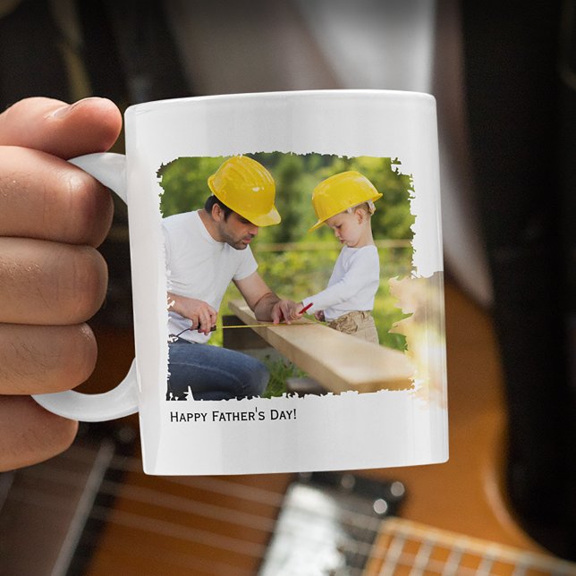 Father's Day 4 Photo and Custom Text Keepsake Coffee Mug (Creator Uploaded)