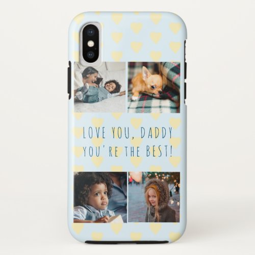 Fathers Day 4 photo shoots collage Love you Daddy iPhone X Case