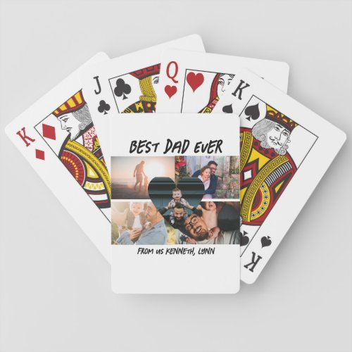 Fathers Day 5 Photo Collage gift Playing Cards