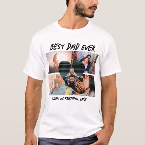 Fathers Day 5 Photo Collage gift T_Shirt