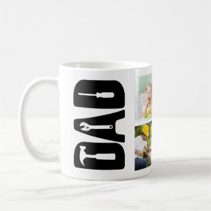 Father's Day 6 Photo Keepsake Handyman Dad White Coffee Mug