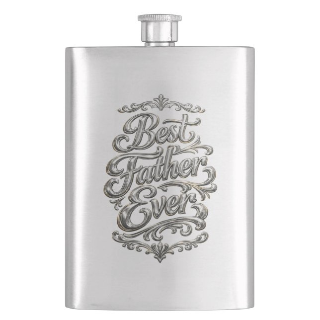 Father's Day 8 oz Stainless Steel Flask (Front)