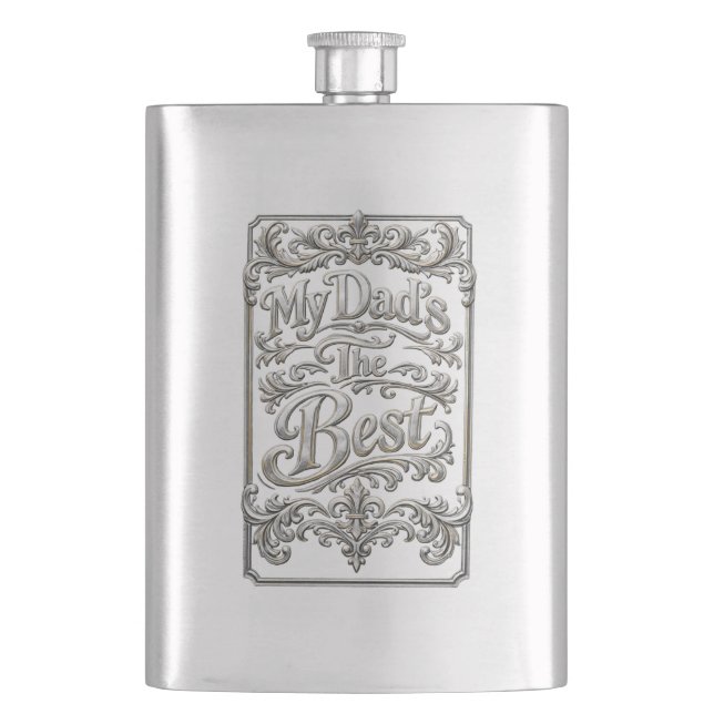 Father's Day 8 oz Stainless Steel Flask (Front)