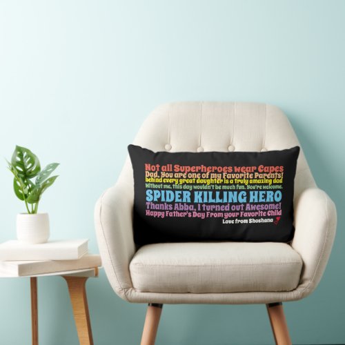 Fathers Day Abba Funny Quotes  Wishes Lumbar Pillow