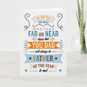 Father's Day Across the Miles Typography Card