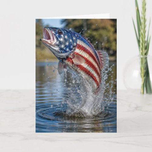 Father's Day American Flag Fish Card