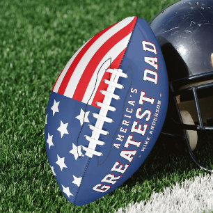 Father's Day American Flag Patriotic Red & Blue Football