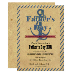 Father's Day Anchor BBQ Party Invitation