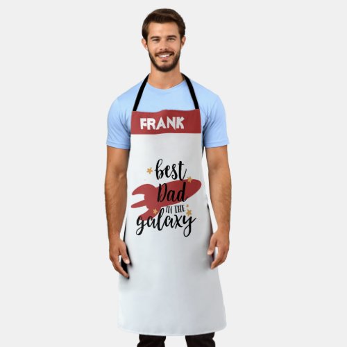 Fathers Day Apron Custom Name Space Enthusiast Apron