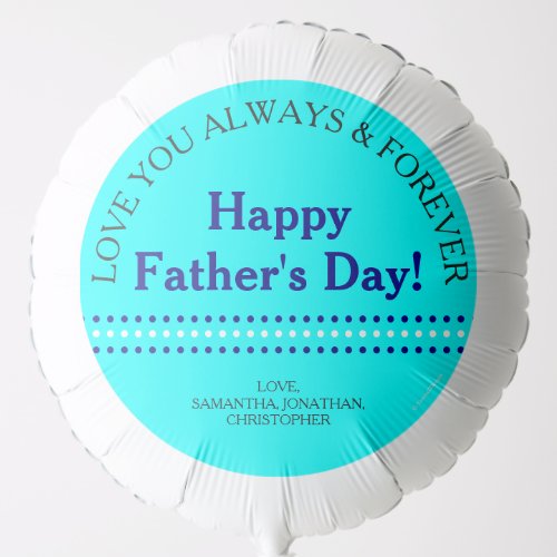 Fathers Day Aqua Blue Balloon