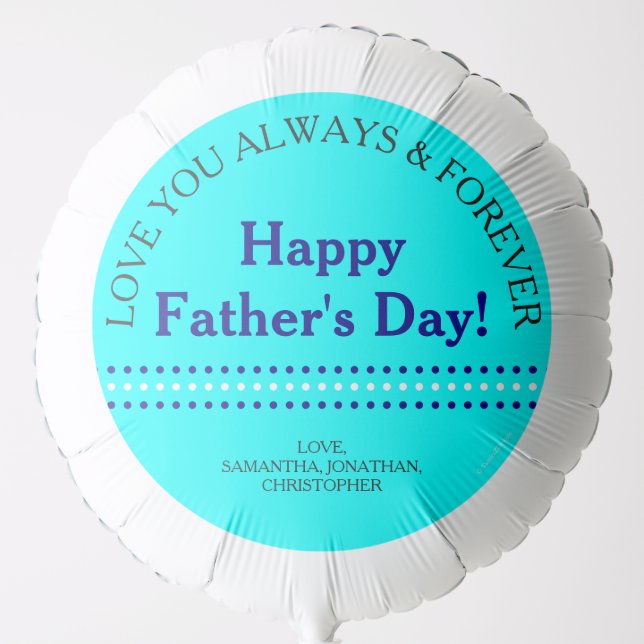 Father's Day Aqua Blue Balloon (Front)