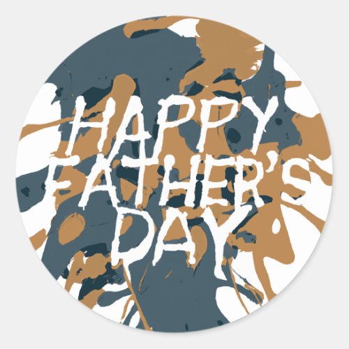 Fathers Day Artsy Abstract  Classic Round Sticker