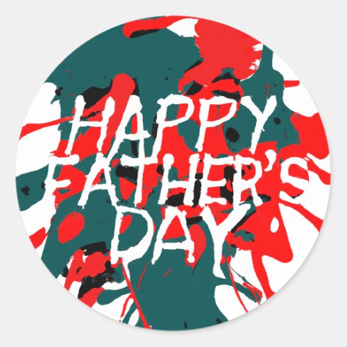 Fathers Day Artsy Abstract  Classic Round Sticker