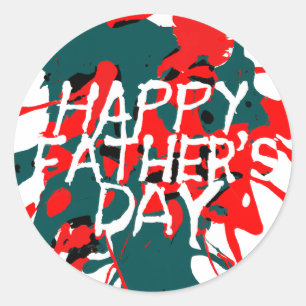 Father's Day Artsy Abstract Classic Round Sticker