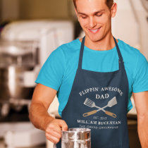 Fathers Day Awesome Dad BBQ Grill Personalized Apron