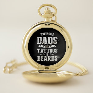 Father's Day Awesome Dads Have Tattoos Pocket Watch