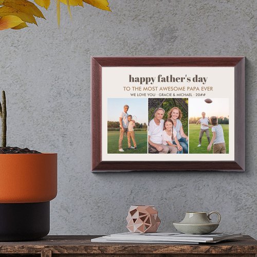 Fathers Day Awesome Papa Ever Wood Photo Plaque