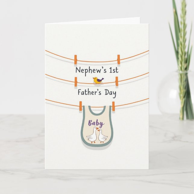 Fathers Day Baby Bib Line Card (Front)