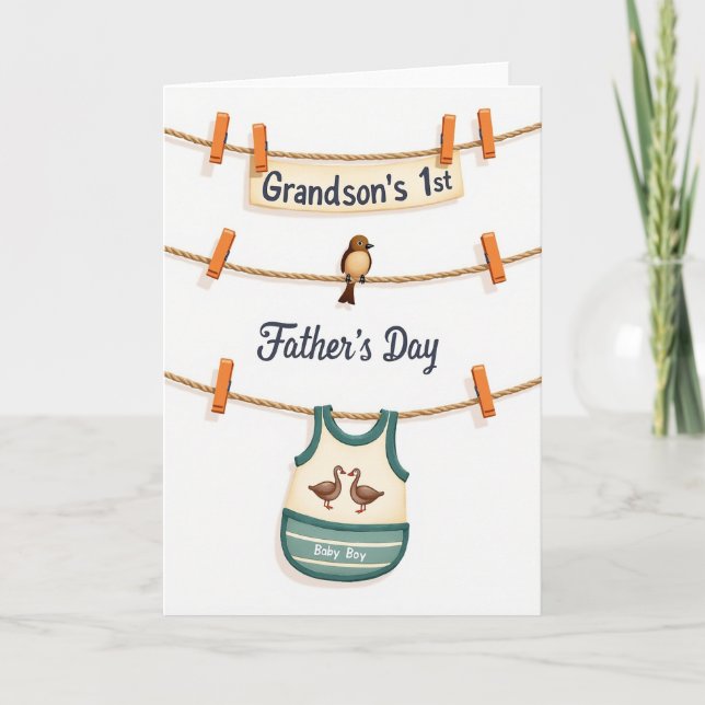 Fathers Day Baby Clothes Card (Front)