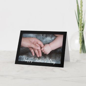 Fathers Day Baby Holding Daddys Hand Greeting Card by TheHolidayEdge at Zazzle