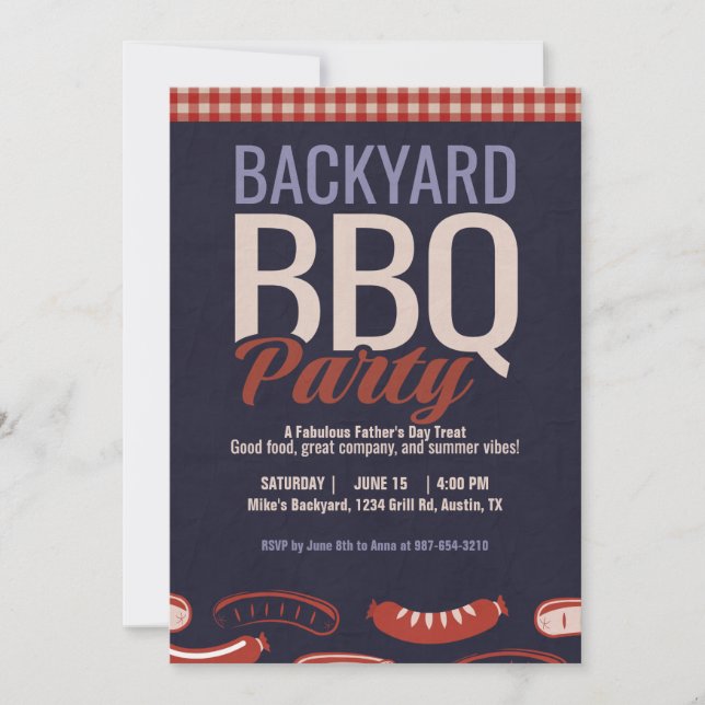 Father's Day Backyard BBQ Party Invitation (Front)