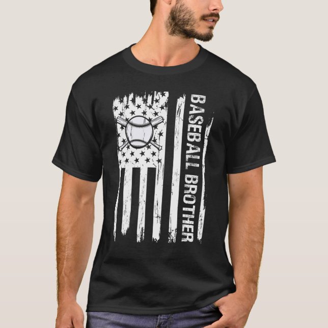 Fathers Day Baseball Brother  Brother Men Kids Bas T-Shirt (Front)