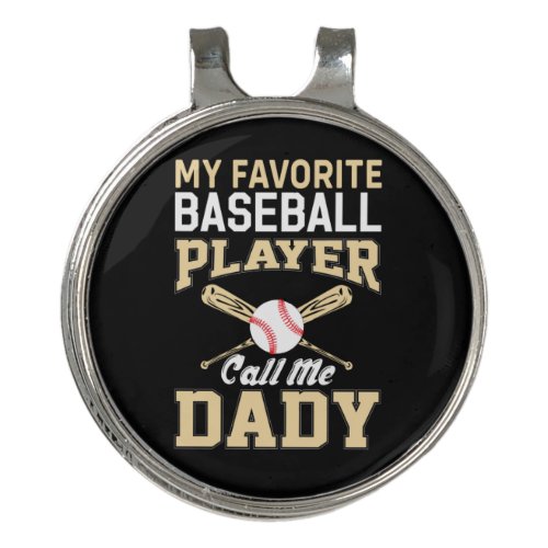 Fathers Day Baseball Player Call Me Dad Golf Hat Clip