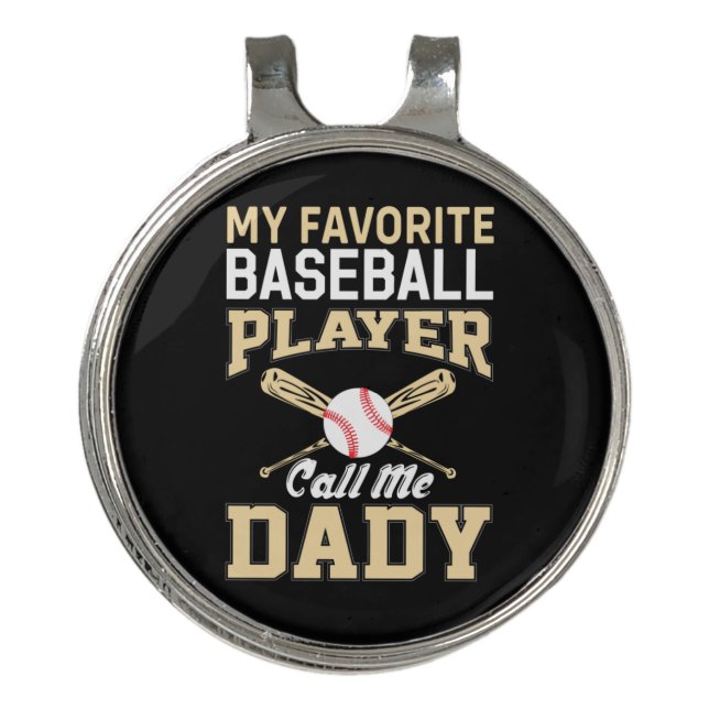 Father's Day Baseball Player Call Me Dad Golf Hat Clip (Front)