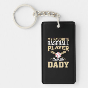 Father's Day Baseball Player Call Me Dad Keychain