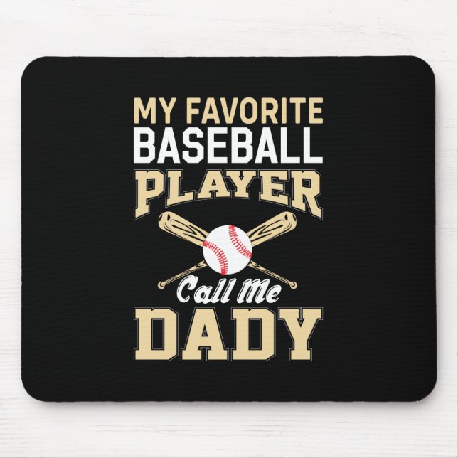 Father's Day Baseball Player Call Me Dad Mouse Pad (Front)