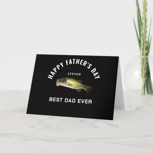 Fathers Day Bass Fish Sport Personalized Holiday Card
