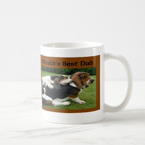 Fathers Day Basset Hounds Worlds Best Dad Coffee Mug