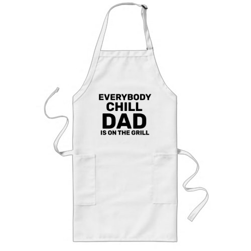 Fathers Day BBQ Apron EVERYBODY CHILL DAD GRILL