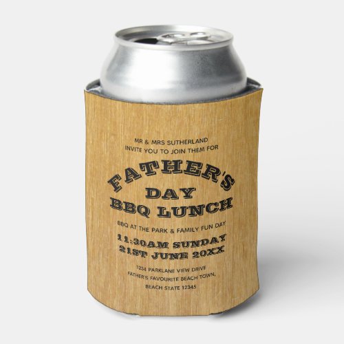 Fathers Day BBQ Invitation Can Cooler