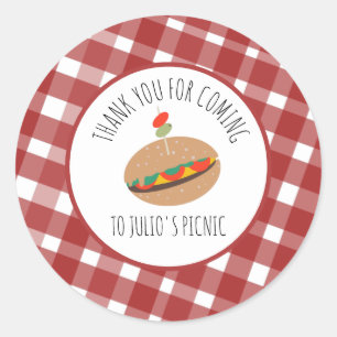 Father's Day BBQ Picnic Event Sandwich Classic Round Sticker