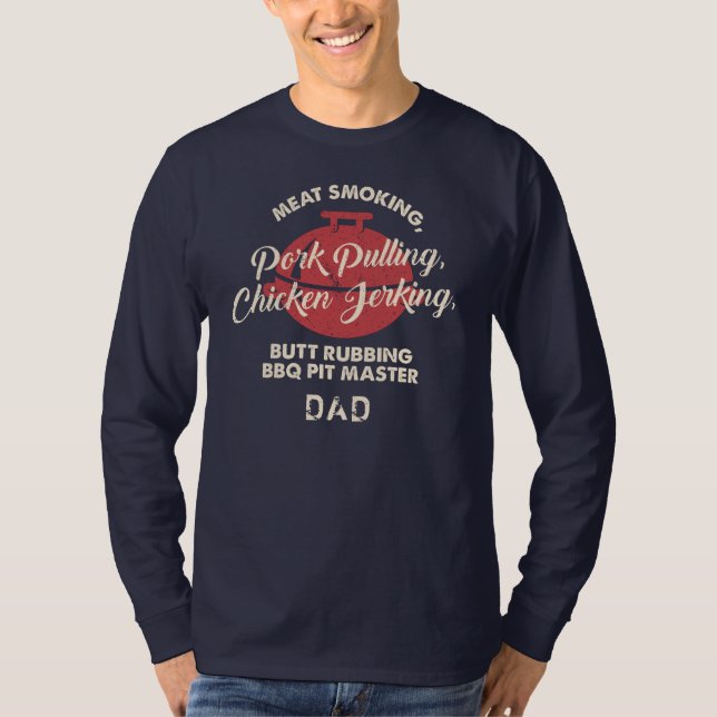 Fathers Day BBQ Pit Master Dad Custom T-Shirt (Front)