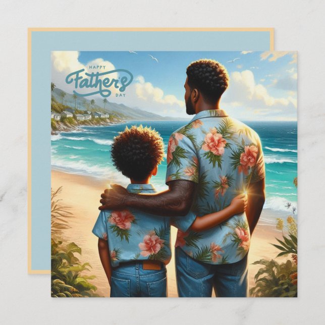 Father's Day Beach Bond Ethnic Father & Son (Front/Back)