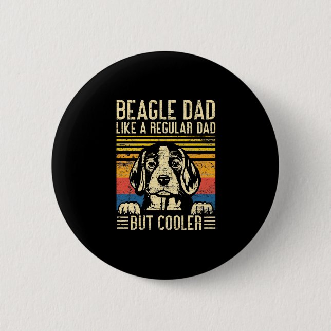 Father's Day | Beagle Dog Dad Button (Front)