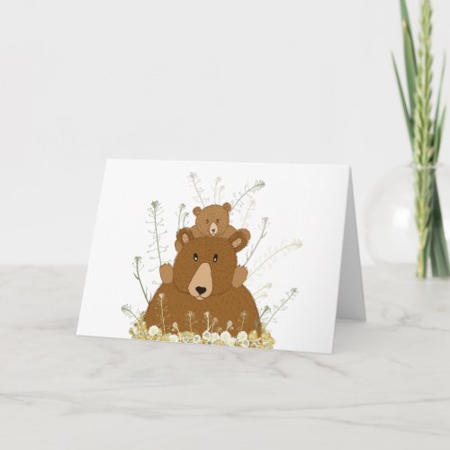 Fathers day bear dad and cub sun card