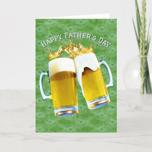 Fathers Day Beer On Fish Design Card