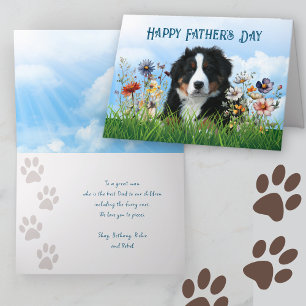 Fathers Day Bernese Mountain Dog From Family Card