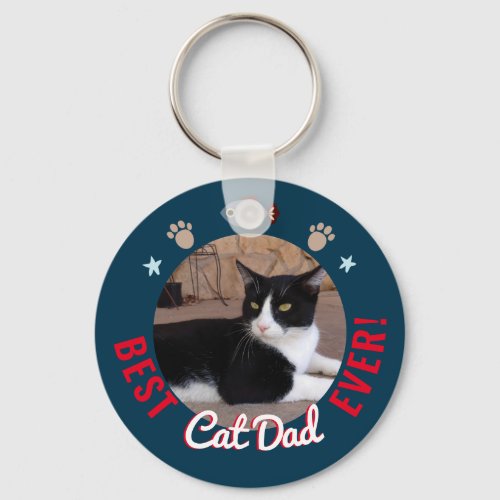 Fathers Day Best Cat Dad Ever Keychain