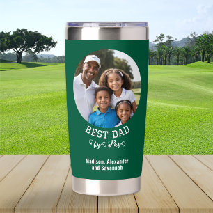 Father's Day Best Dad by Par Golf Enthusiast Photo Insulated Tumbler