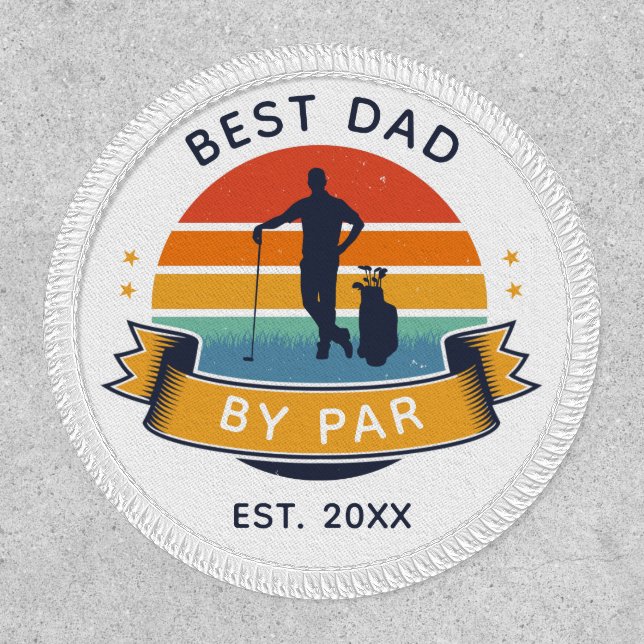 Fathers Day Best Dad By Par Golf Lover Custom Patch (Front)