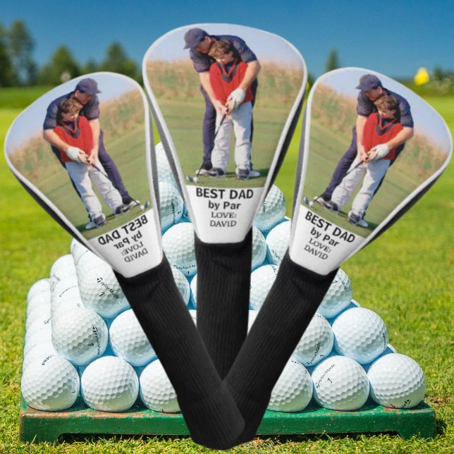 Father's Day | Best Dad By Par Photo Personalized  Golf Head Cover (Creator Uploaded)